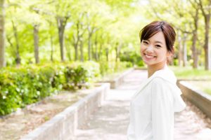 young asian woman in the park